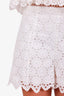 Zimmermann White Cotton Lace Embroidered Top + Short Set Size 1