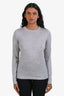 Brunello Cucinelli Grey Heather Cashmere Silk Boatneck Top Size XS