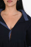 Golden Goose Navy Wool Distressed Overlayed Dress Size L