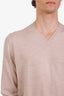 Ralph Lauren Purple Label Beige Virgin Wool V-Neck Sweater Size 50 Mens
