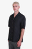 Versace Black Cotton Silk Blend Medusa Button Down SS Shirt Size 50 Mens