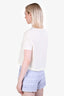 Theory White Wool Short Sleeve Boxy T-Shirt Size XS