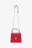 Bvlgari Red Leather Serpenti Top Handle Bag