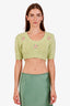 Alessandra Rich Green Alpaca Wool-Blend Cropped Sweater + Cardigan Set Size 40