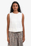 Theory White Linen 'Shell' Short Sleeve Top Size S