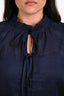 Frame Navy Rami Ruffle Blouse M