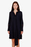 Chloe Navy Long Sleeve Belted Mini Dress Size 34