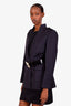 Gucci Navy Mohair Wool Blazer With Belt Size 44