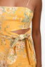 Zimmermann Yellow Linen Floral Cut Out Maxi Dress Size 0