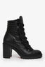 Christian Louboutin Black Leather Quilted Tongue Mad 70 Heeled Ankle Boot Size 39