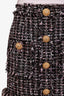 Balmain Black/Pink Tweed Fringe Button Mini Skirt Size 4