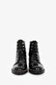 Christian Dior Black Patent Leather Crystal Detail Combat Boots Size 41