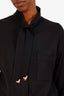 Fendi Black Tie Detail Short Sleeve Blouse Size 42