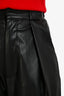 Mother Black Leather Pleated Wide Leg Trousers Size 24