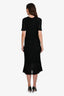 Pre-loved Chanel™ 2016 Black Alpaca Blend Short Sleeve Flared Midi Dress Size 40
