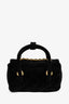 Pre-loved Chanel™ 2021+ Black Velvet Micro Bowling Bag