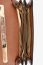 Valentino Brown Grained Leather Bow Chain Clutch