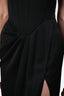Alex Perry Black Satin Corset Strapless Slit Dress Size 6