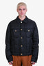 Versace Black Buttoned Light Down Puffer Jacket Size 50 Men's