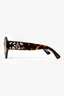 Emilio Pucci Tortoise Acetate Crystal Embellished Cat Eye Sunglasses
