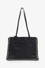Prada Black Studded Etiquette Glace Small Tote Bag