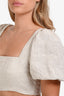 Reformation Brown Linen Puff Sleeve Crop Top Size 10