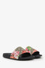 Gucci Beige/Pink Rubber GG Supreme Monogram Blooms Slide Sandals Size 35