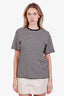 Theory Black/Cream Cotton Striped T-Shirt Size S