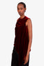 Roland Mouret Burgundy/Black Colridge Velvet Crochet Top Size 4