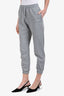 Celine Grey Cotton Embroidered Mini Logo Sweatpants Size XS