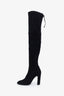 Stuart Weitzman Black Suede Over The Knee Heeled Boots Size 8
