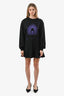 McQ Alexander McQueen Black Cotton 'Astrology' Graphic Crewneck Midi Dress XS