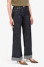 Louis Vuitton Dark Blue Denim Monogram Cuffed Jeans Size 36