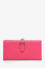 Hermès 2013 Rose Mexico Epsom Leather Long Bearn Wallet
