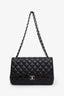 Pre-loved Chanel™ 2012 Black Quilted Lambskin Jumbo Double Flap Refurbished Bag