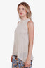 Brunello Cucinelli Beige Linen Silk Sequin Detailed Lined Tank Size M