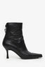 Stuart Weitzman Black Leather Square-to-Pointed Toe Heeled Ankle Boots Size 4.5