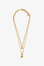 Christian Dior Antique Gold Tone Amulettes d'Amour Double Layered Coin Pendant Necklace