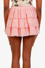 Love Shack Fancy Pink Tiered Tulle Mini Skirt Size 0