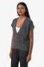 Brunello Cucinelli Grey Cashmere Silk Sequin Sleeveless Sweater Size XS