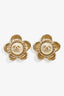 Pre-loved Chanel™ 2016 Gold Tone Faux Pearl CC Flower Stud Earring