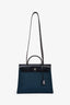 Hermès 2019 Noir/Bleu Canvas Leather Herbag 31