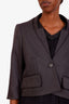 Celine Charcoal Grey Wool Cropped Blazer Size 38