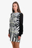 Just Cavalli Black/Lime Green Printed Long Sleeve Midi Dress Size 42