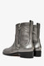 Jimmy Choo Silver Metallic Leather 'Dondo' Boots Size 40