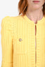 L'Agence Yellow Cotton Cropped 'Delilah' Cardigan Size S
