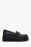 Gucci Black Leather Horsebit Platform Loafers Size 37.5