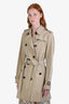 Burberry Tan 'The Kensington' Belted Midi Trench Coat Size 12