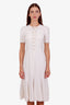 Dolce & Gabbana White Button Front Short Sleeve Midi Dress Size 40
