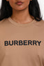 Burberry Beige Logo-Print Crewneck T-Shirt Size S